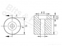 Bed leveling spacer/afstandsbus siliconen 18mm zwart (set van 4)